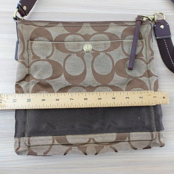 Coach Bag Womens Brown Crossbody Shoulder Purse Designer Monogram Logo Signature - Picture 3 of 16